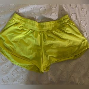 Lulu lemon hotty hot shorts yellow